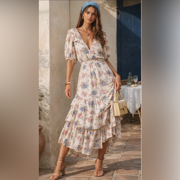 Spell Solstice Ruffle Gown Size M - Picture 1 of 11